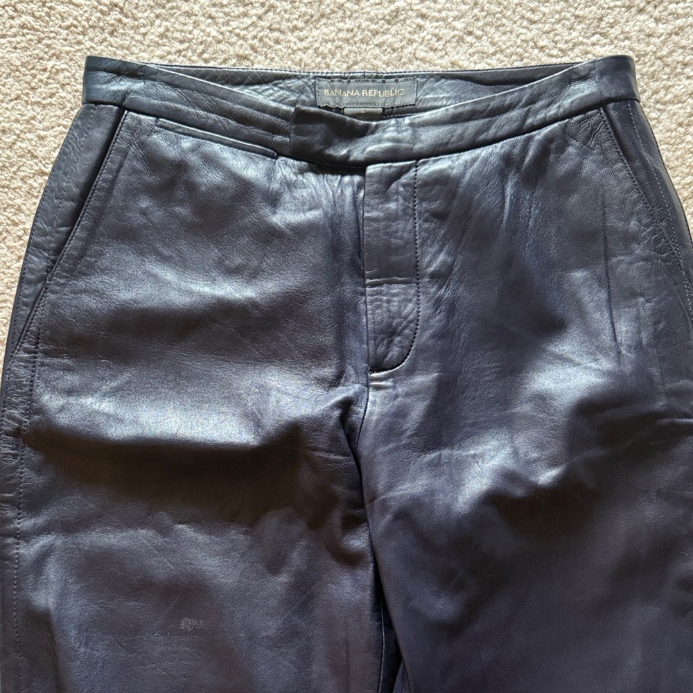 Banana Republic Midnight Blue Leather Pants